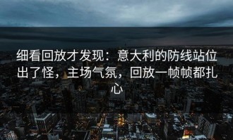 细看回放才发现：意大利的防线站位出了怪，主场气氛，回放一帧帧都扎心