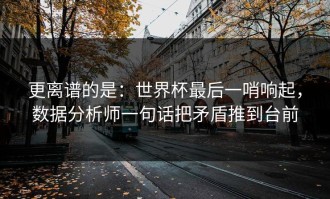 更离谱的是：世界杯最后一哨响起，数据分析师一句话把矛盾推到台前
