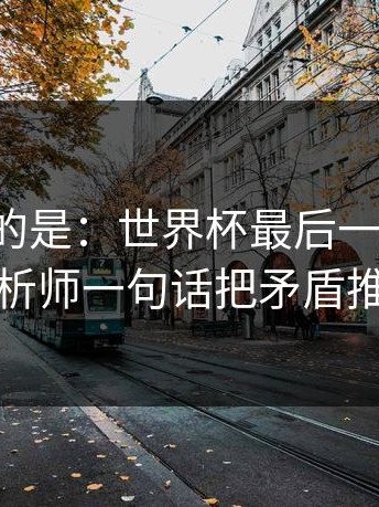 更离谱的是：世界杯最后一哨响起，数据分析师一句话把矛盾推到台前