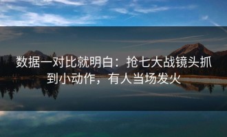 数据一对比就明白：抢七大战镜头抓到小动作，有人当场发火