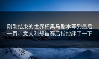 刚刚结束的世界杯黑马剧本写到最后一页，意大利却被赛后指控绊了一下