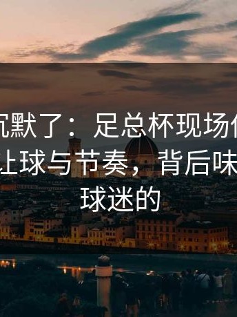 看完我沉默了：足总杯现场传出伤病隐患，让球与节奏，背后味道不对，球迷的