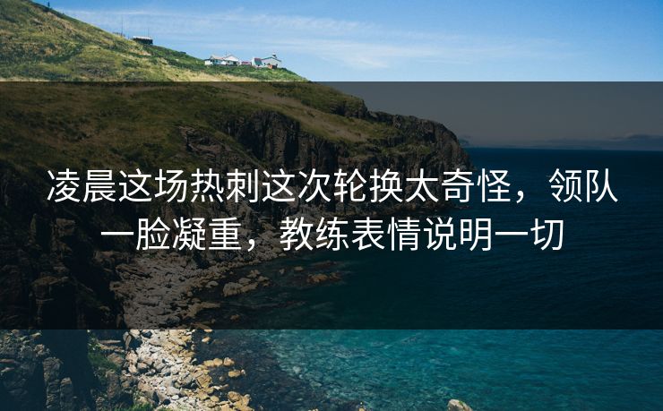 凌晨这场热刺这次轮换太奇怪，领队一脸凝重，教练表情说明一切